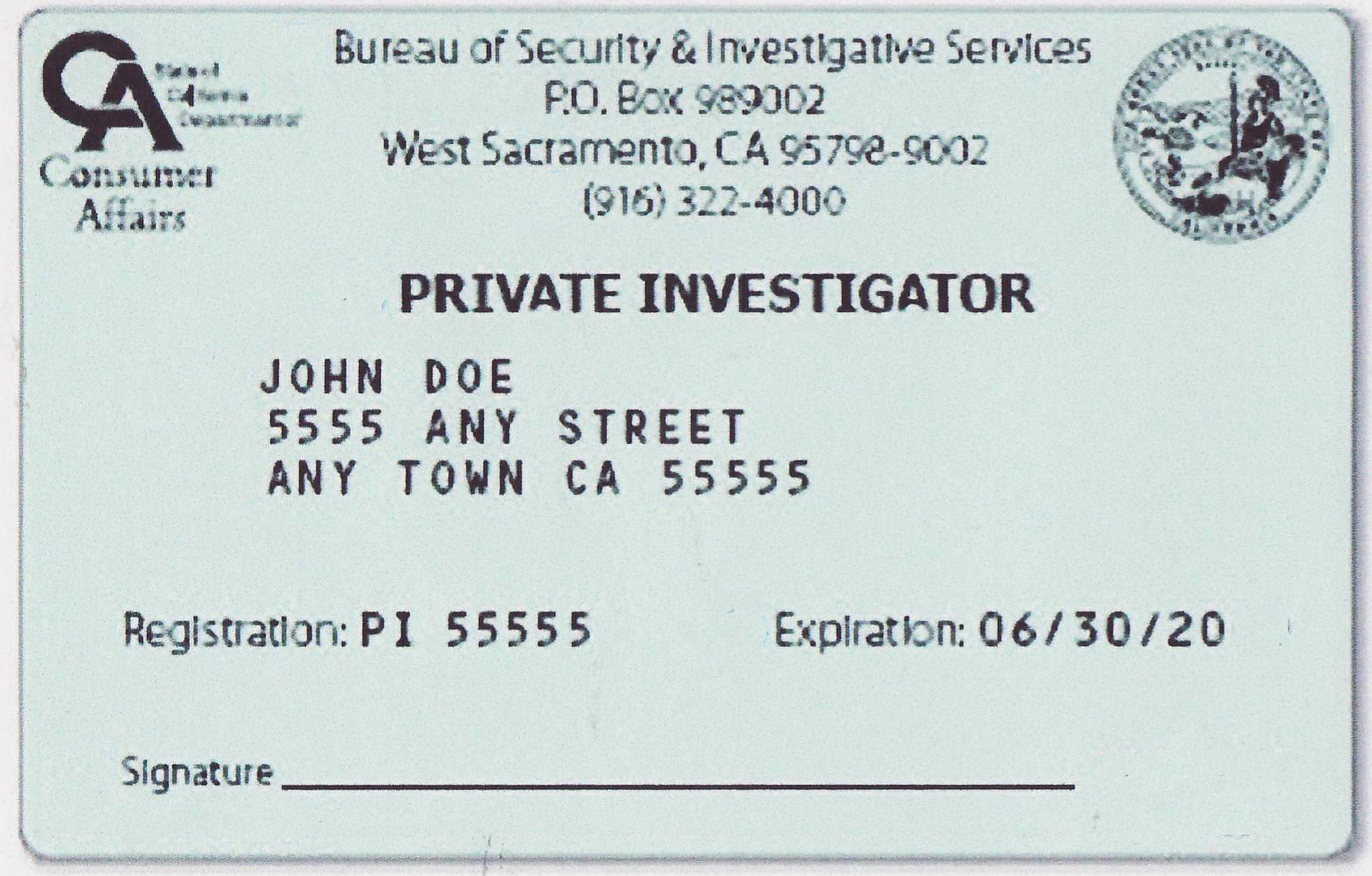 california PI license test at www.thePIgroup.com